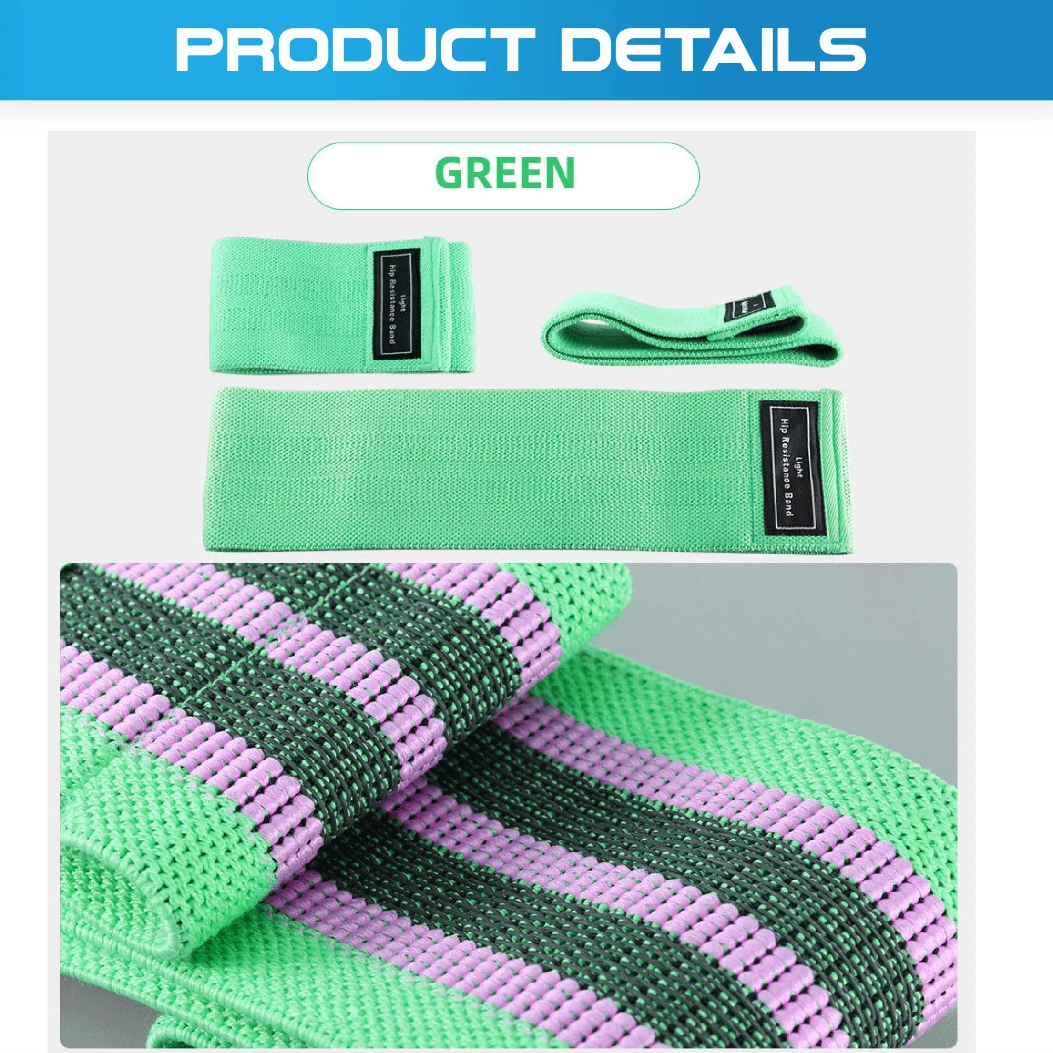 Set of 3 Fabric Hip Resistance Bands