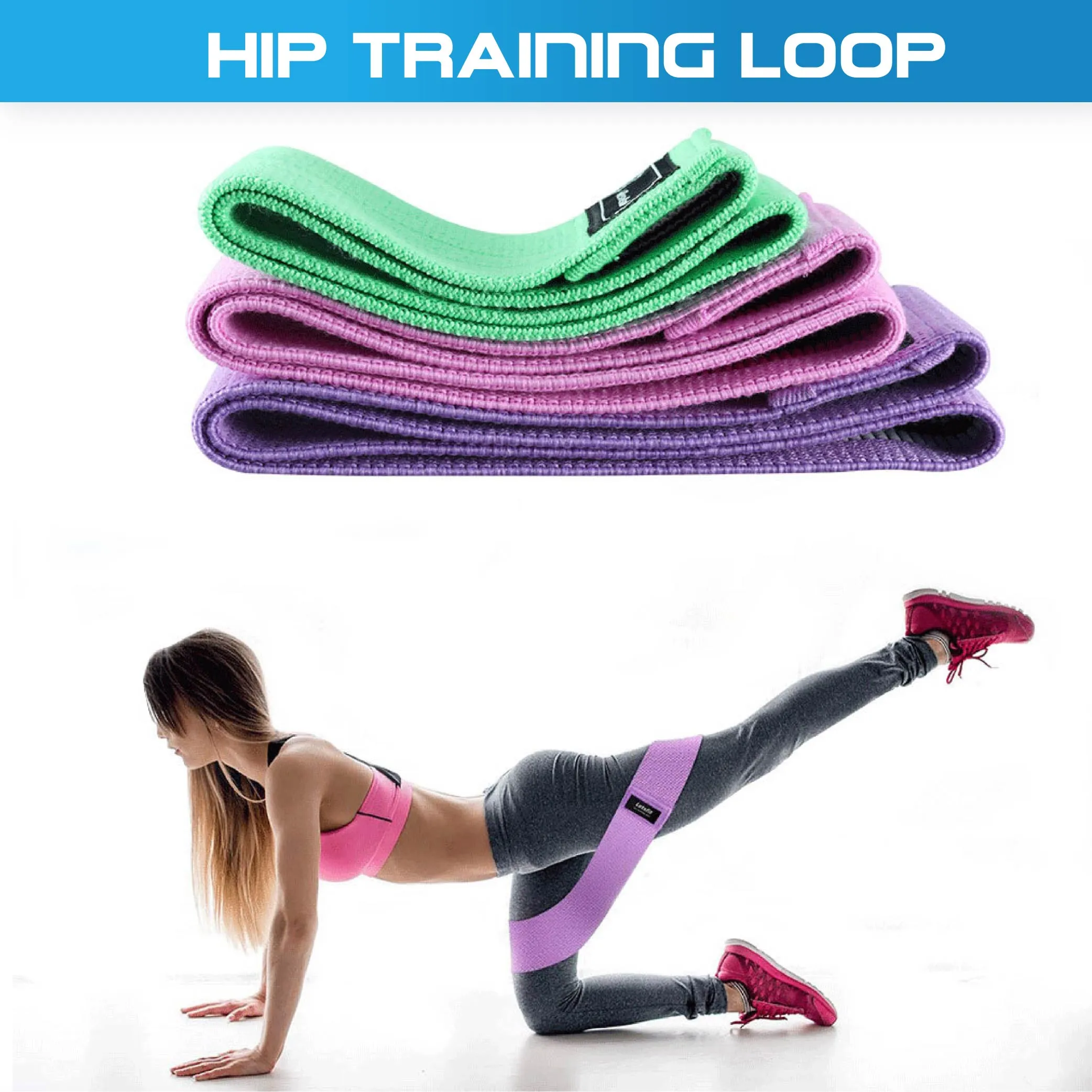 Set of 3 Fabric Hip Resistance Bands