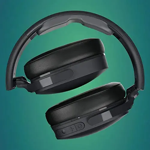 Skullcandy Hesh ANC Over-Ear Noise Cancelling Wireless Headphones with Charging Cable, 22 Hr Battery, Microphone, Works with iPhone Android and Bluetooth Devices - True Black