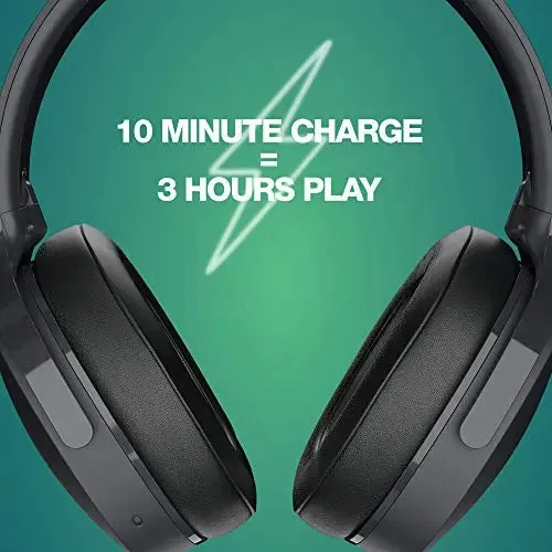 Skullcandy Hesh ANC Over-Ear Noise Cancelling Wireless Headphones with Charging Cable, 22 Hr Battery, Microphone, Works with iPhone Android and Bluetooth Devices - True Black