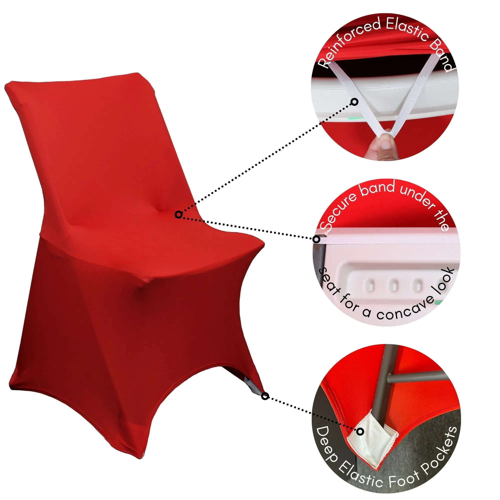 Stretch Spandex Lifetime Folding Chair Cover Red